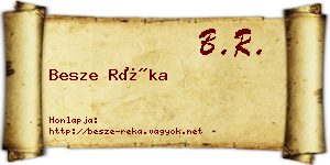 Besze Réka névjegykártya